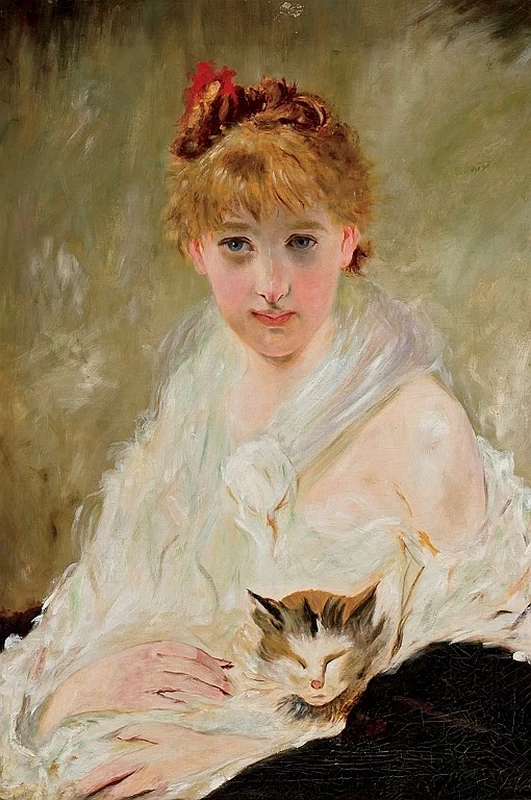 Charles Joshua Chaplin - Ragazza con gatto, o La favorita
